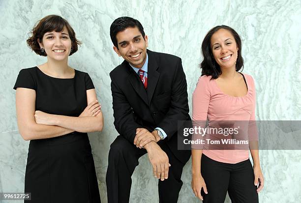 Climbers from left, Mandy Spears, Assad Akhter, and Jasmine Vasquez, from the office of Rep. Bill Pascrell, D-N.J.