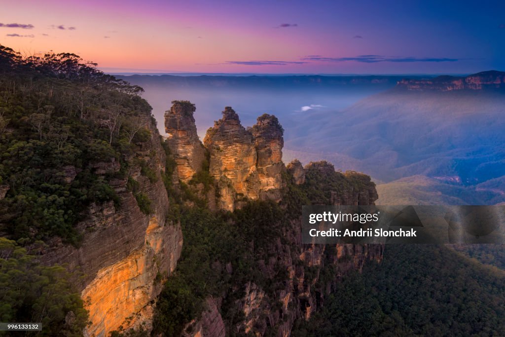 Sunrise over three sisters