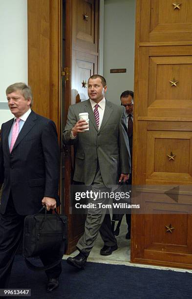 Former Yankee's pitcher Roger Clemens arrives at a House Oversight and Government Reform Committee closed meeting to allegations of his and other's...