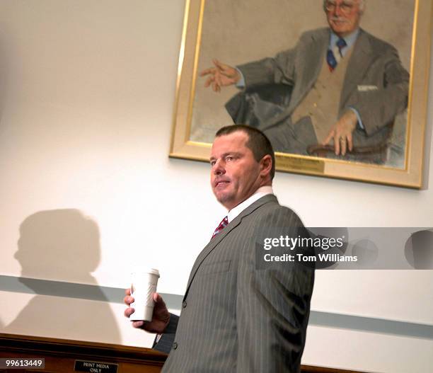 Former Yankee's pitcher Roger Clemens arrives at a House Oversight and Government Reform Committee closed meeting to allegations of his and other's...