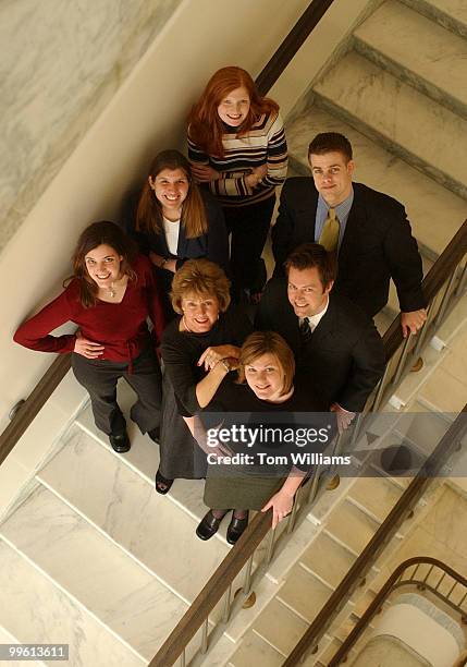 Climbers clockwise from top right, Chris Bouma, Geoff Werth, Alison Roland, Leslie Thomsen, Lori Mrowka, Anne Brewster, Daphina Peled.