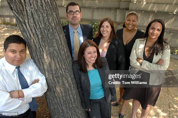 Climbers from left, Andres Jimenez, Jose Delgado, Celeste Drake, Lauren Ross, Stacy Session, Monica Fawzy