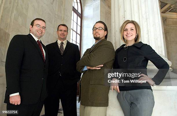 Climbers from left, Jason Mulvihill, Mike Ragsdale, Otto Mucklo, Jennifer Cooper