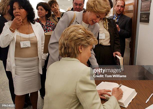 Sen. Hillary Clinton, D-N.Y., has an impromptu book signing in Dirksen, Wednesday.