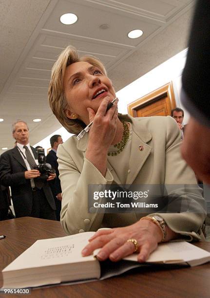 Sen. Hillary Clinton, D-N.Y., has an impromptu book signing in Dirksen, Wednesday.