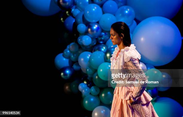 Model walks the runway during La Condesa show at Mercedes Benz Fashion Week Madrid Spring/ Summer 2019 on July 11, 2018 in Madrid, Spain. On July 11,...