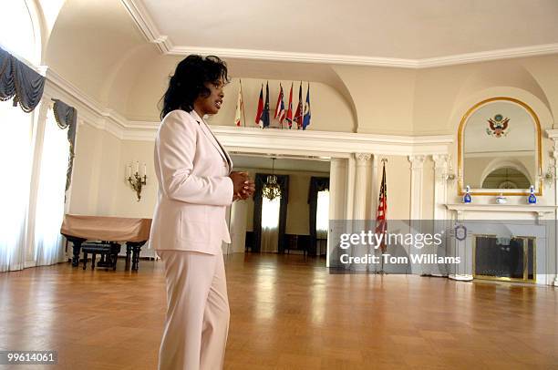 Vivian Bishop walks through Congressional Club, an organization thats members are Congressional spouses. She is the wife of Rep. Sanford Bishop,...