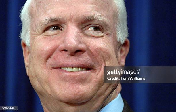 Sen. John McCain, R-Ariz., speaks at a news conference on the "Permanent Internet Tax Freedom Act of 2007," which would ban state taxation of...