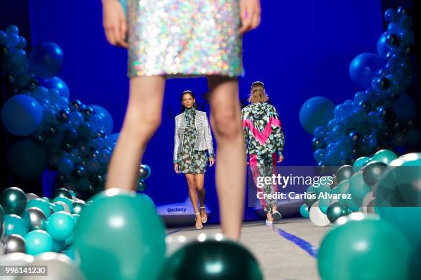 Models walk the runway during La Condesa show at Mercedes Benz Fashion Week Madrid Spring/ Summer 2019 on July 11, 2018 in Madrid, Spain.