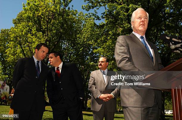 Sen. John Cornyn, R-Texas, speaks at a news conference that marked the four-year anniversary of President Bush's original judicial nominations....