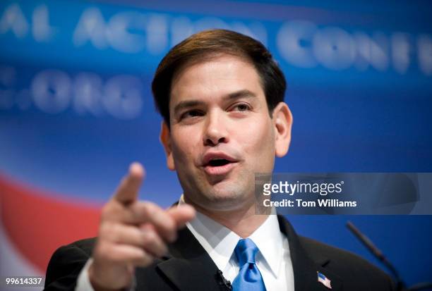 Senate Candidate Marco Rubio addresses the Conservative Political Action Conference held at the Marriott Wardman Park hotel, Feb. 18, 2010.