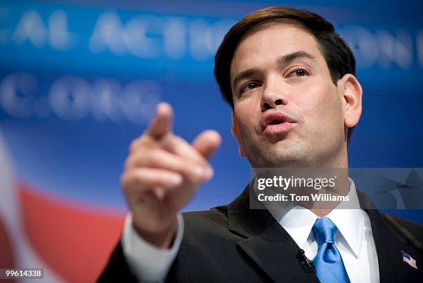 Senate Candidate Marco Rubio addresses the Conservative Political Action Conference held at the Marriott Wardman Park hotel, Feb. 18, 2010.