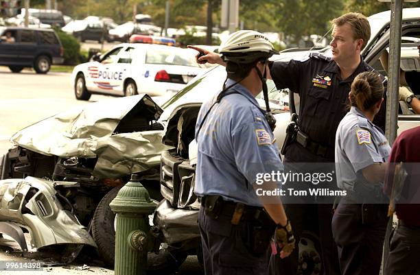 Lt. Dan Nichols of the Capitol Police appears at an incident in which a stolen truck crashed at North Capitol and Massachusetts Ave., and the suspect...