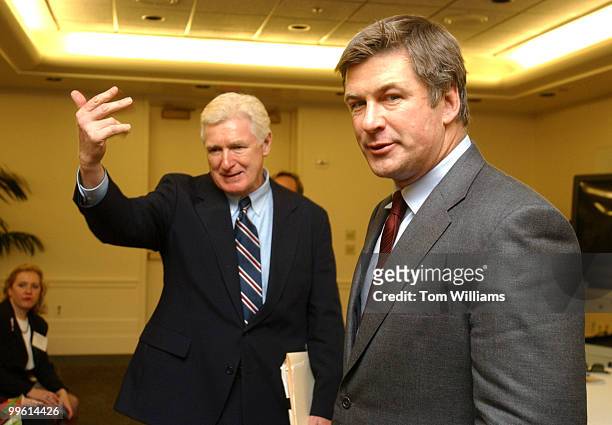 Rep. Jim Moran, R-Va., and actor Alec Baldwin attended a news conference to call on Congress to push the USDA to enforce the exisiting Humane...