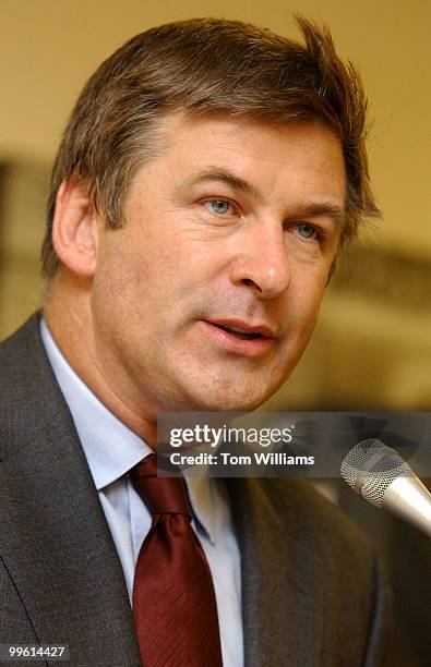 Actor Alec Baldwin attended a news conference to call on Congress to push the USDA to enforce the exisiting Humane Slaughter Act. Attendees watched a...