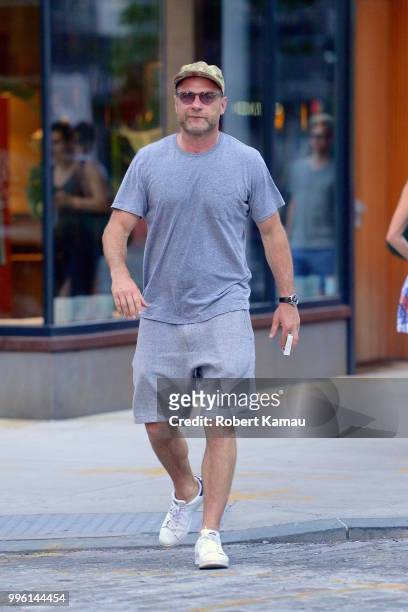 Liev Schreiber seen out and about in Manhattan on July 10, 2018 in New York City.