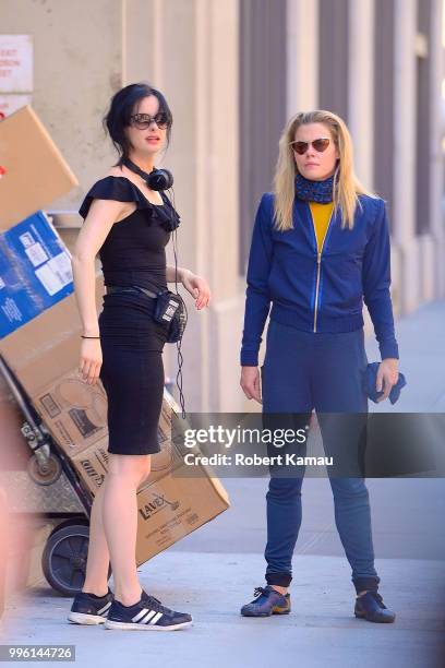 Krysten Ritter seen filming out in Tribeca on July 10, 2018 in New York City.