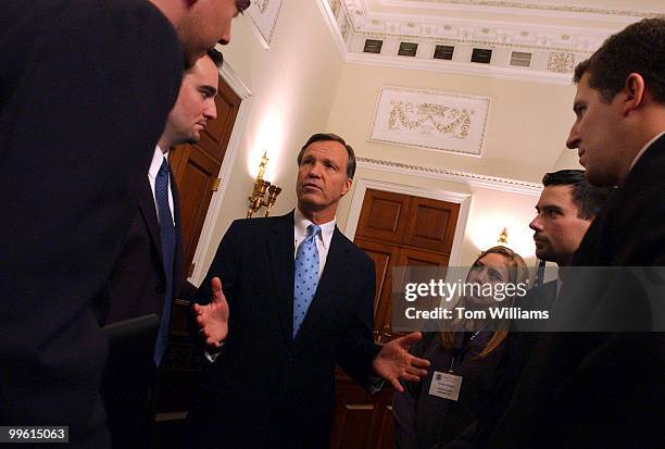 Rep. Chris Cox, R-Calif., speaks to fellows from the Homeland Defense Department, Monday, in Cannon. They were recipients of competitive awards under...