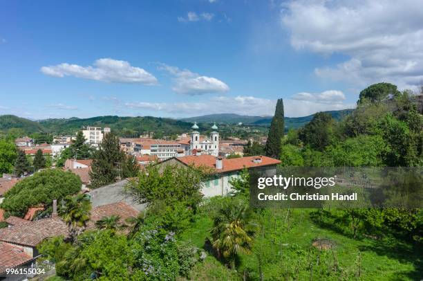 view from the castle to the town, gorizia, friuli-venezia giulia, italy - gorizia stock pictures, royalty-free photos & images