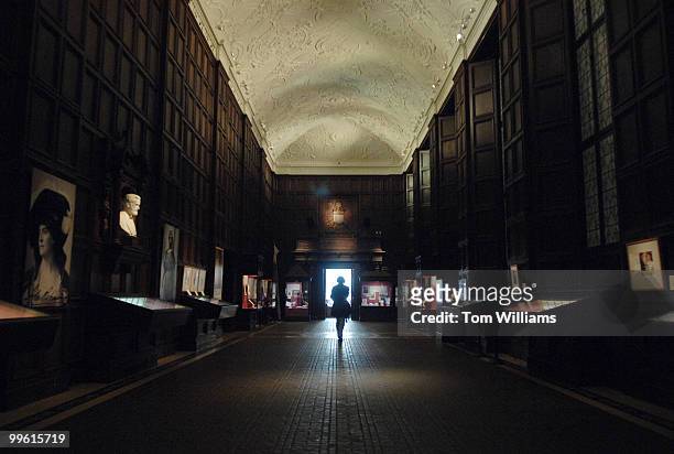 View of the exhibition hall at the Folger Shakespeare Library.