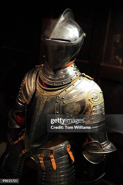 Three-quarter field armor, possibly for Henry Herbert, second Earl of Pembroke Northern Italy is on display at the Library for the "Now Thrive...