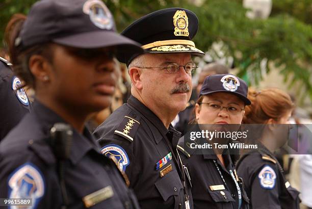 Capitol Police Chief Terrance Gainer oversees a protest by Ethiopians living in the U.S. They say that the United States should support the people of...