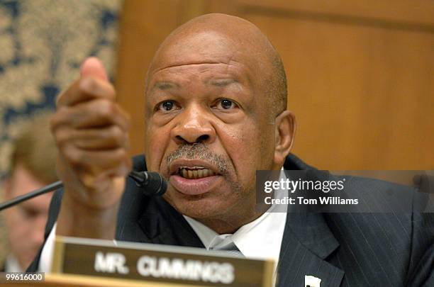 Rep. Elijah Cummings, D-Md., questions witnesses at a House Oversight and Government Reform Committee hearing on trailers contaminated with...
