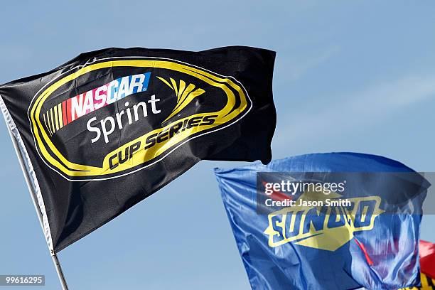 The NASCAR Sprint Cup Series Flag and Sunoco Flag during the NASCAR Sprint Cup Series Autism Speaks 400 at Dover International Speedway on May 16,...