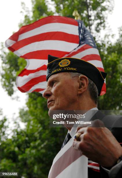 Veteran Al Carpenter of New York state, attends a news conference to urge Congress to pass a Flag Protection Amendment.