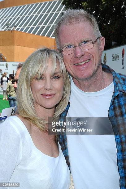 Actress Rachelle Carson and actor Ed Begley Jr. Arrive at the premiere of DreamWorks Animation's "Shrek Forever After" at Gibson Amphitheatre on May...