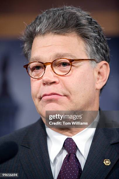 Sen. Al Franken, D-Minn., speaks at a news conference with on the need to expand unemployment benefits, Oct. 20, 2009.