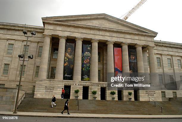 Street entrance of the Smithsonian American Art Museum and National Portrait Gallery. The two museums are collectively known as the Donald W....