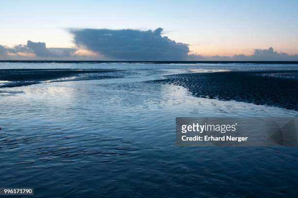 tidal channels in the wadden sea, langeoog, east frisia, lower saxony, germany - langeoog photos et images de collection