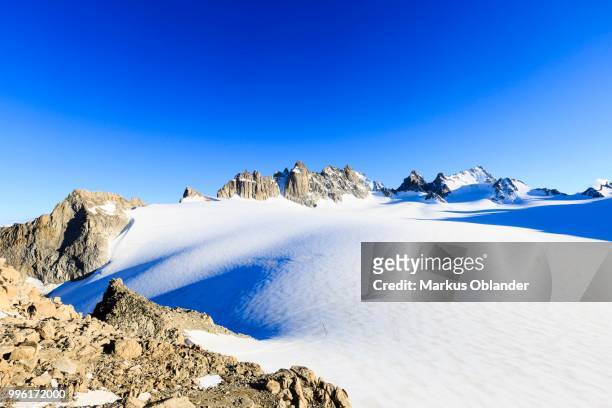 plateau du trient with tete blanche and petite fourche, mont blanc massif, alps, canton of valais, switzerland - tete stock pictures, royalty-free photos & images