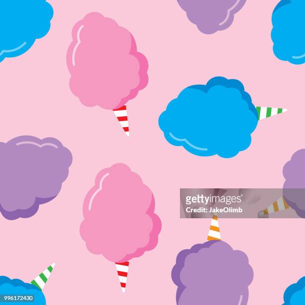 cotton candy pattern - cotton candy stock illustrations