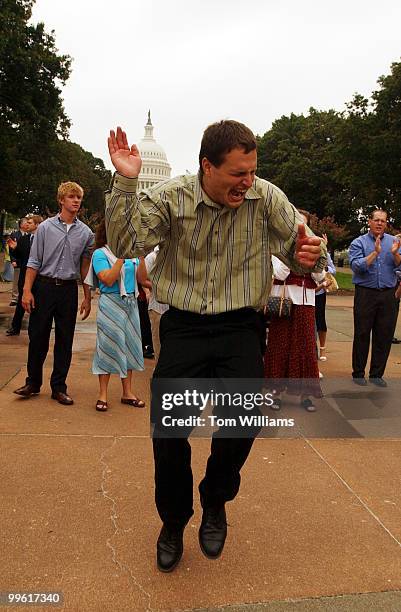 Fred Zimmerman of Conn., participates in a spiritual rally held by the Maryland/D.C District of United Pentecostal Church International, in Upper...