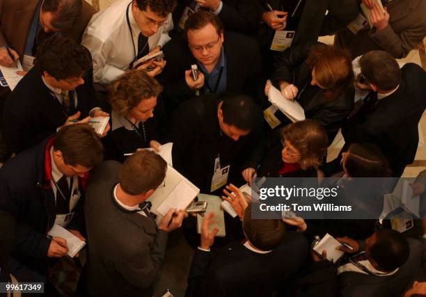 Sen. Bill Frist, R-Tenn., speaks to reporters after addressing the National Governors Association Winter Meeting. Frist and fellow guest speaker...