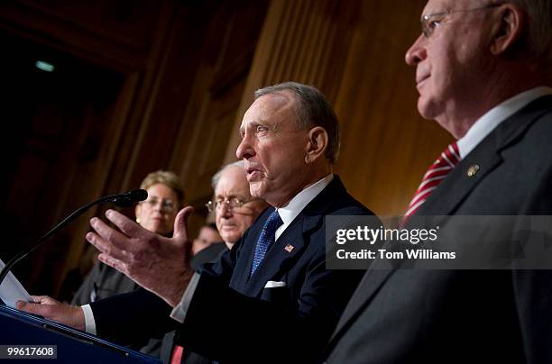 From left, Nancy Zirkin, Leadership Conference on Civil Rights, Sens. Carl Levin, D-Mich., Arlen Specter, D-Pa., and Pat Leahy, D-Vt., attend a news...