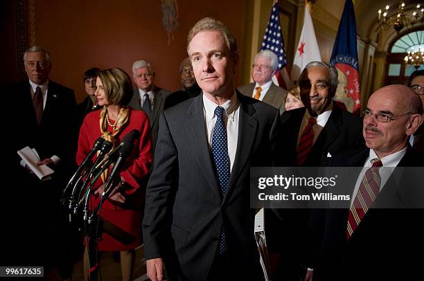 Rep. Chris Van Hollen, D-Md., Assistant to the Speaker, fields a question during a news conference with other Democratic leaders on the health care...