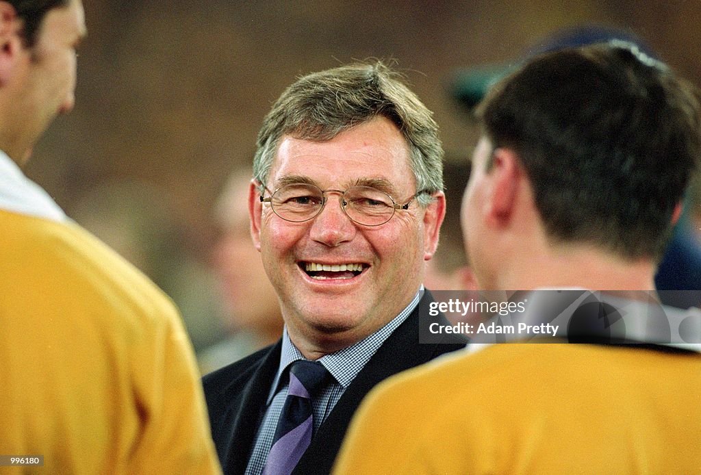Rod Macqueen Rod MacQueen, coach of Australia celebrates the teams win with John ...
