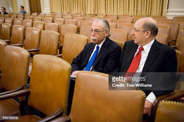 Jack Bonner, left, president of Bonner & Associates, waits to tesify at a hearing before a Select Committee on Energy Independence and Global Warming...