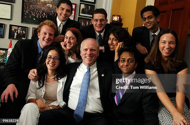 Interns in the office of Rep. Joe Crowley, D-N.Y. Frist row from left: Marcela Alvarez, Rep. Joe Crowley, Roshan Patel, Jennifer Rosenstock Second...