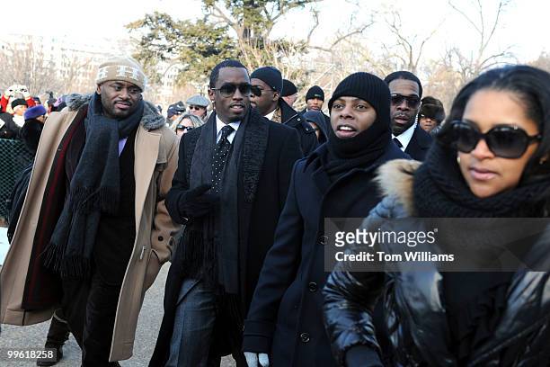 Sean "P Diddy" Combs arrives on the west front of the capitol for the 56th Inaugural where Barack Obama was sworn in as the 44th president of the...