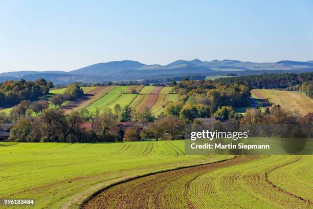 landscape with fields, natural park landseer berge, kaisersdorf, oberpullendorf district, burgenland, austria - berge 個照片及圖片檔