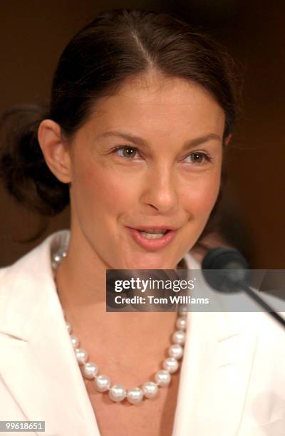 Actress Ashley Judd testifies before a Senate Foreign Relations Committee hearing, Thursday, which looked at the future of HIV/AIDS and an the...