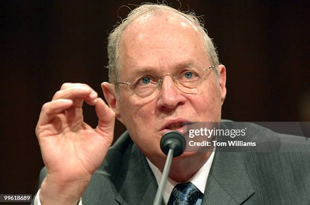 Supreme Court Justice Anthony Kennedy testifies at a Senate Judiciary Committee hearing on judicial security and independence.