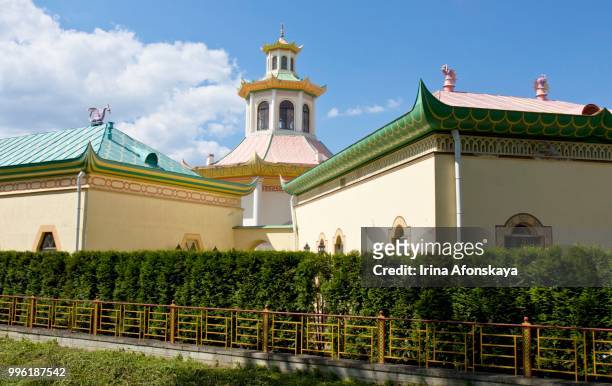chinese village, tsarskoye selo, pushkin, saint petersburg, russia - selo stock-fotos und bilder