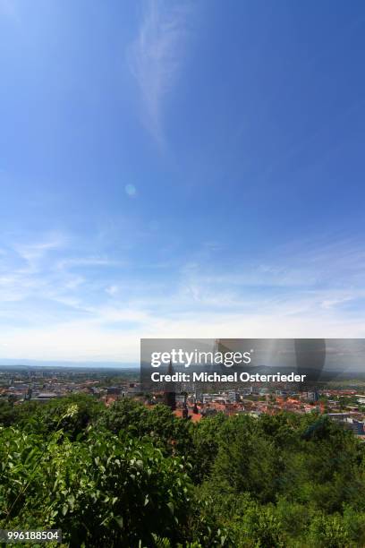view over freiburg im breisgau - freiburg skyline stock pictures, royalty-free photos & images
