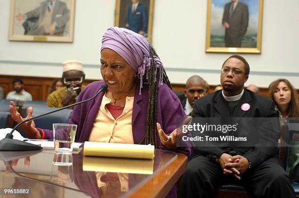 Dyan French, known as Mama D, testifies at a Select Bipartisan Committee to Investigate the Preparation for and Response to Hurricane Katrina. She...