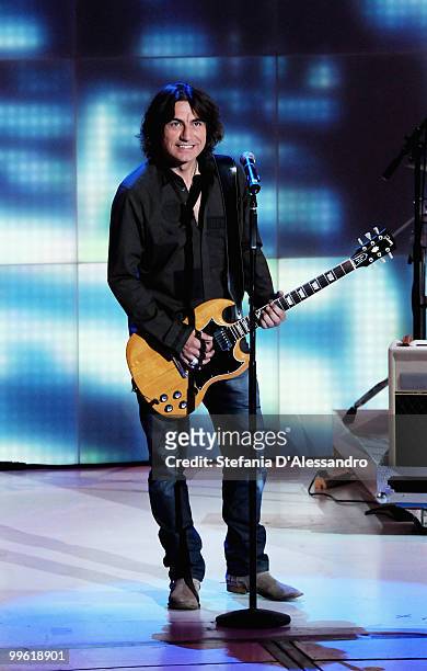 Singer Luciano Ligabue performs live during the 'Che Tempo Che Fa' television Show at Rai Studios on May 16, 2010 in Milan, Italy.
